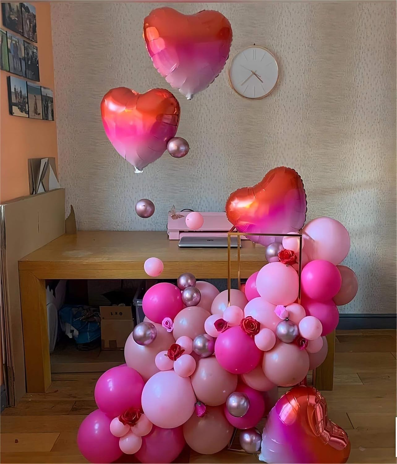 Gradient Pink Heart Shaped balloons Pack of 10,18 Inch Love Valentine Balloons Heart Romantic Balloons For Valentines Day Propose Marriage Wedding Bridal Shower Engagement Party Decorations