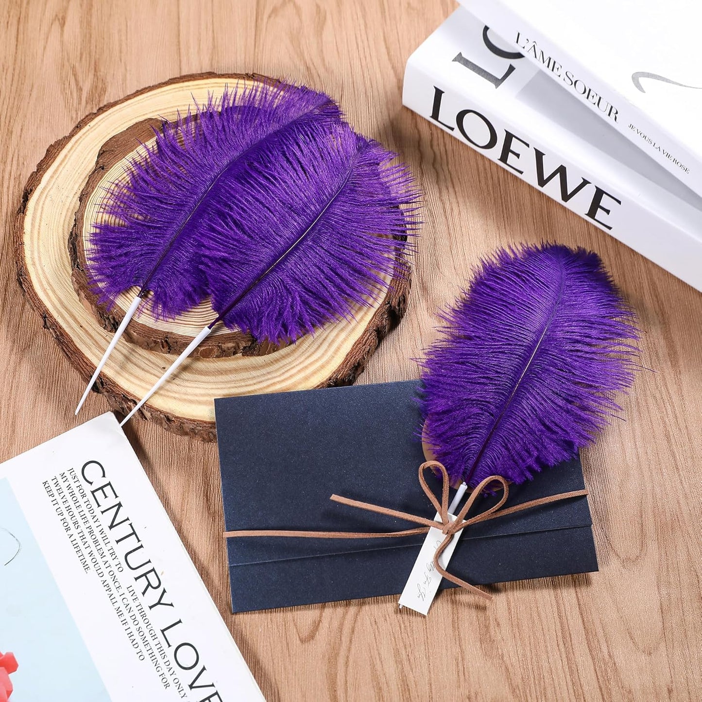 SOGUGOM Pueple Craft Ostrich Feathers - 30PCS 8-10 inch Ostrich Feathers Kit for Centerpieces, Kindergarten Crafts, Dream Catchers and DIY Projects(Purple)