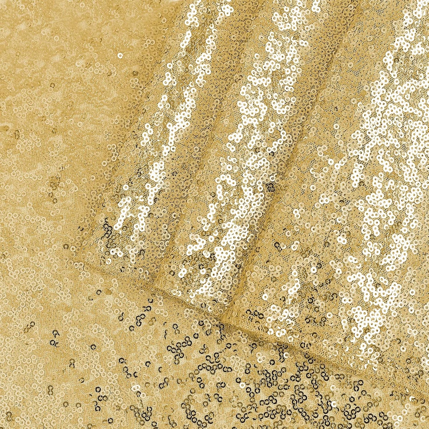 OQSQ Gold Sequin Tablecloth 50x80 inch, Glitter Drape Table Cloth, Sparkle Sequence Table Overlays for Thanksgiving Day Wedding Birthday Party Baby Bridal Shower