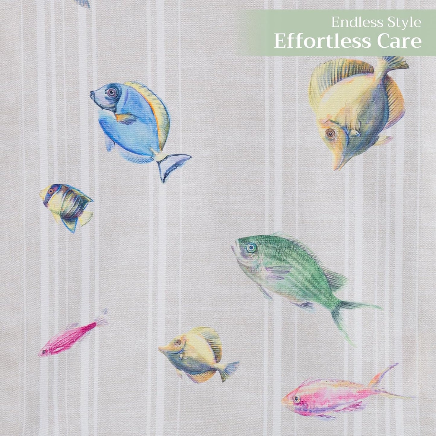 Maison d' Hermine Table Runner 100% Cotton Single Layer Table Runners 108 inches Long Decorative for Home Kitchen Dining Party Baby Shower Wedding Bridal Shower Spring Summer (Poisson, 14.50" x 108")