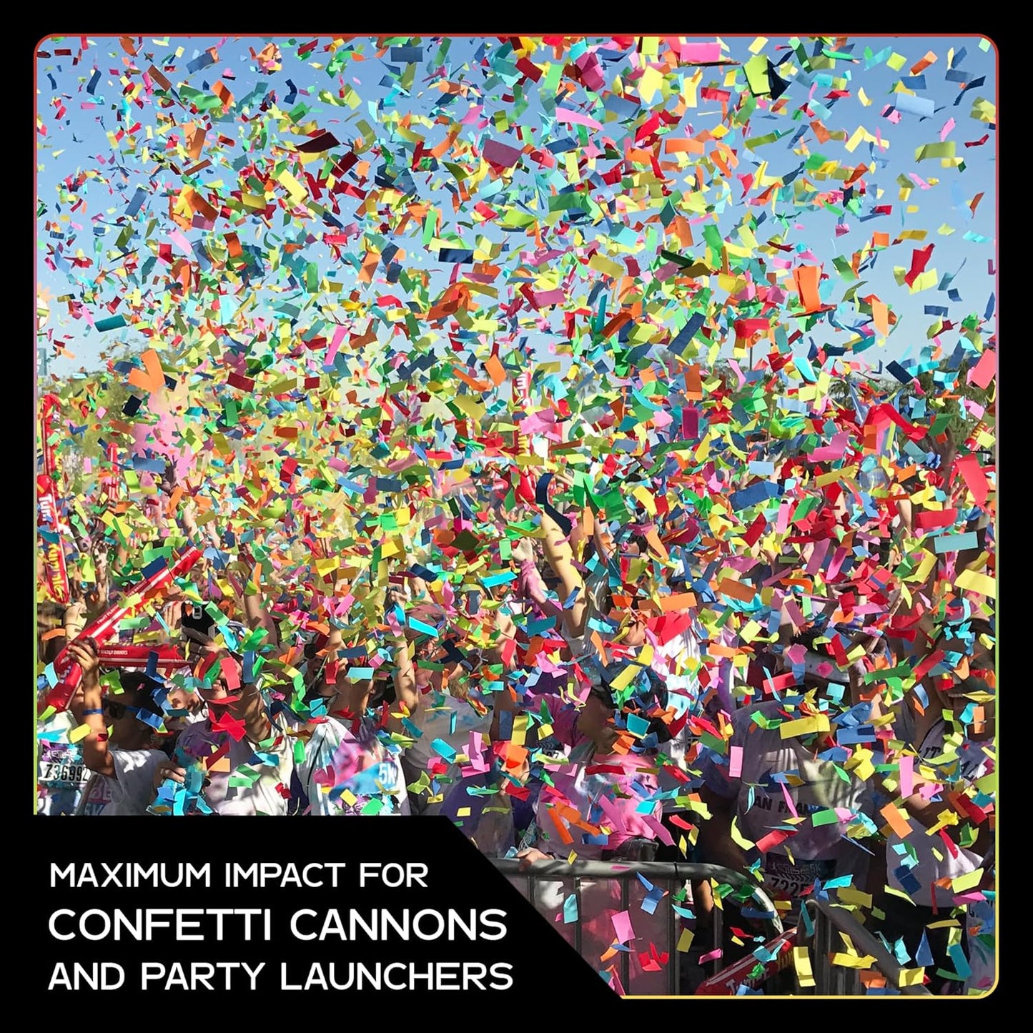 Multicolor Biodegradable Confetti - Rectangular Fluttering Tissue Paper Confetti for Cannon and Launcher use - Best for Gender Reveal, Birthday, Wedding, and Parties - 1 lb, 16 oz