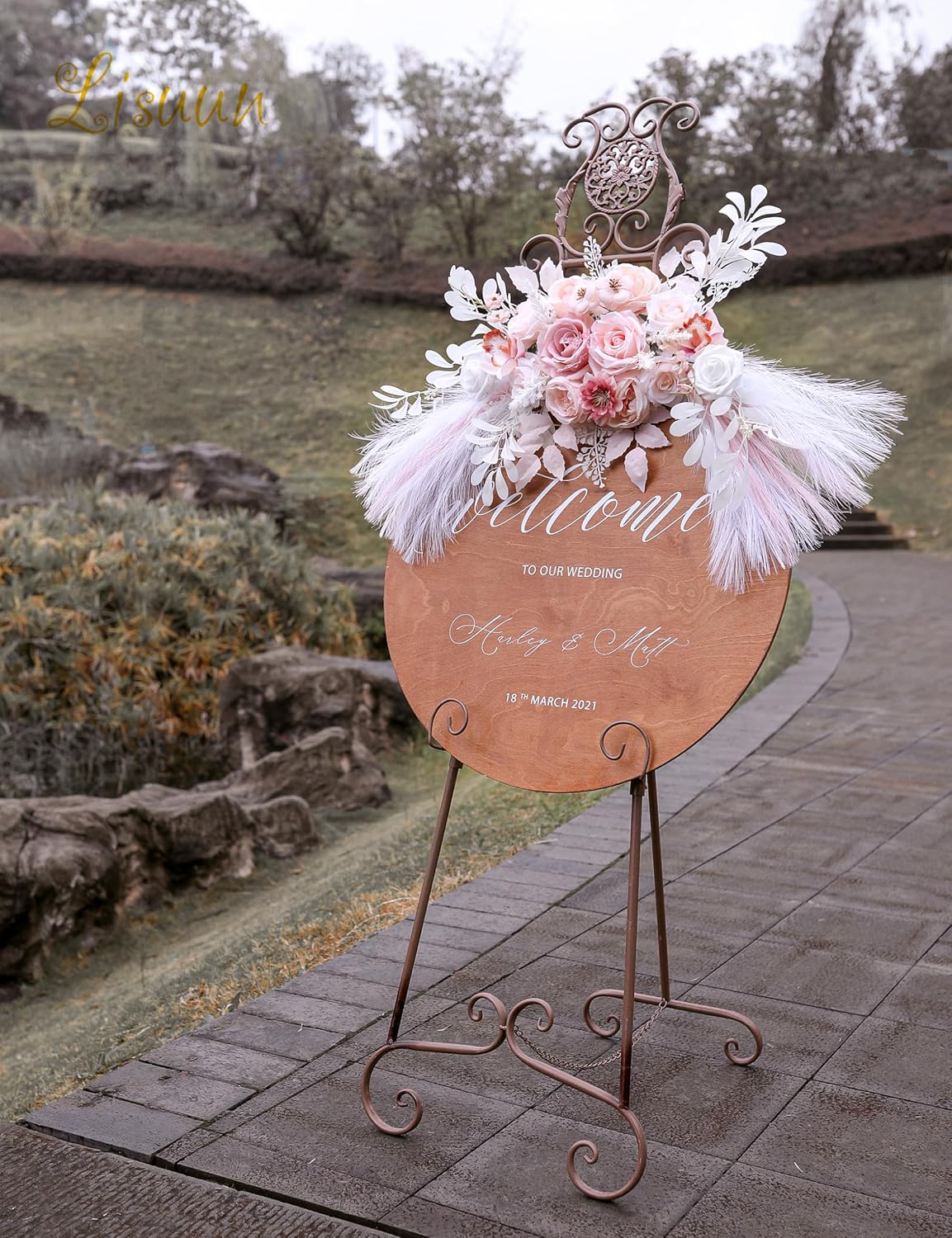 Wedding Arch Flowers, Artificial Flowers for Decoration, Large Flower Swag for Boho Styles Wedding Ceremony Floral Decor - Pack of 2