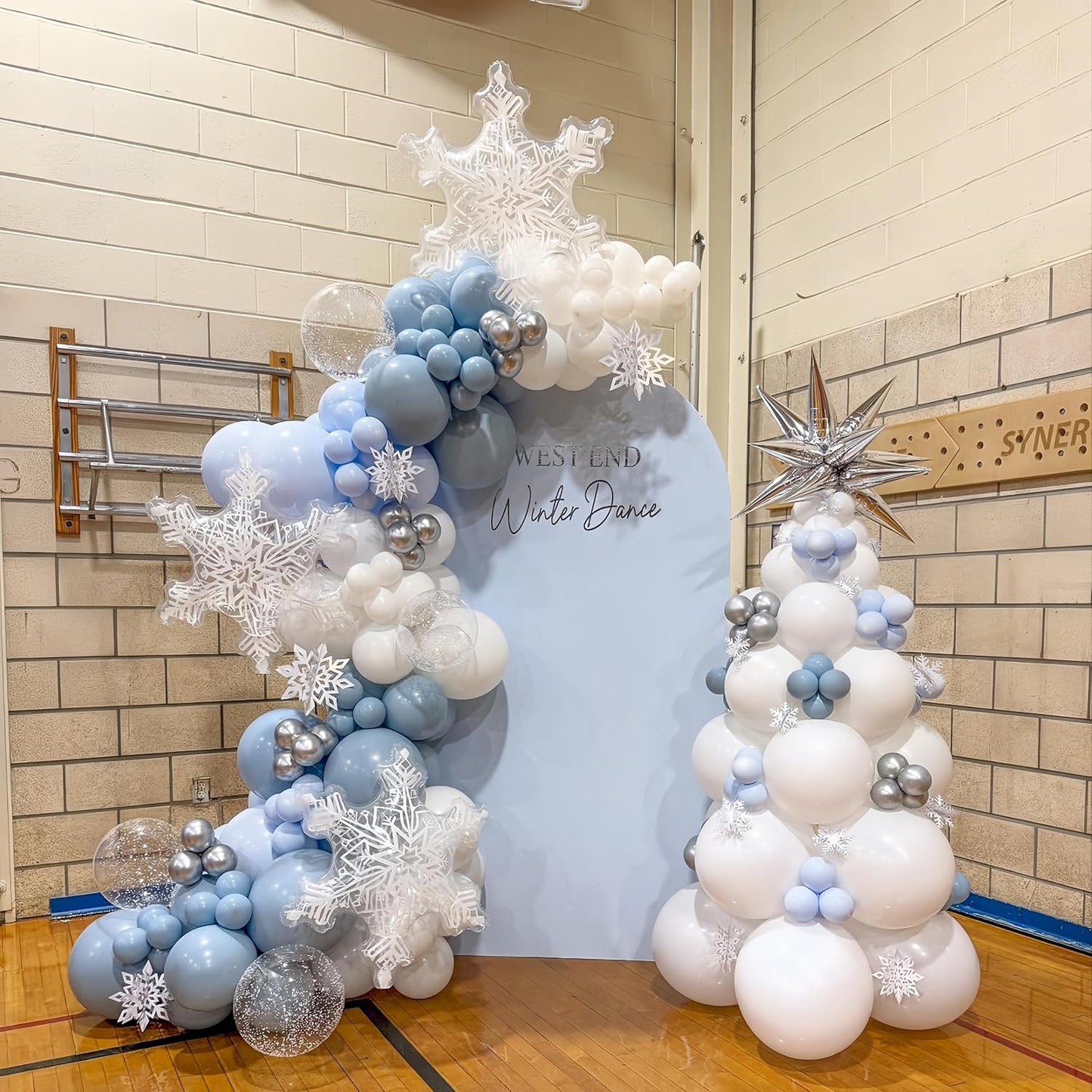 Winter Wonderland Balloons, 60PCS Blue White Snowflakes for Ice Wonderland Christmas Baby Shower Princess Theme Birthday Party Decorations Supplies