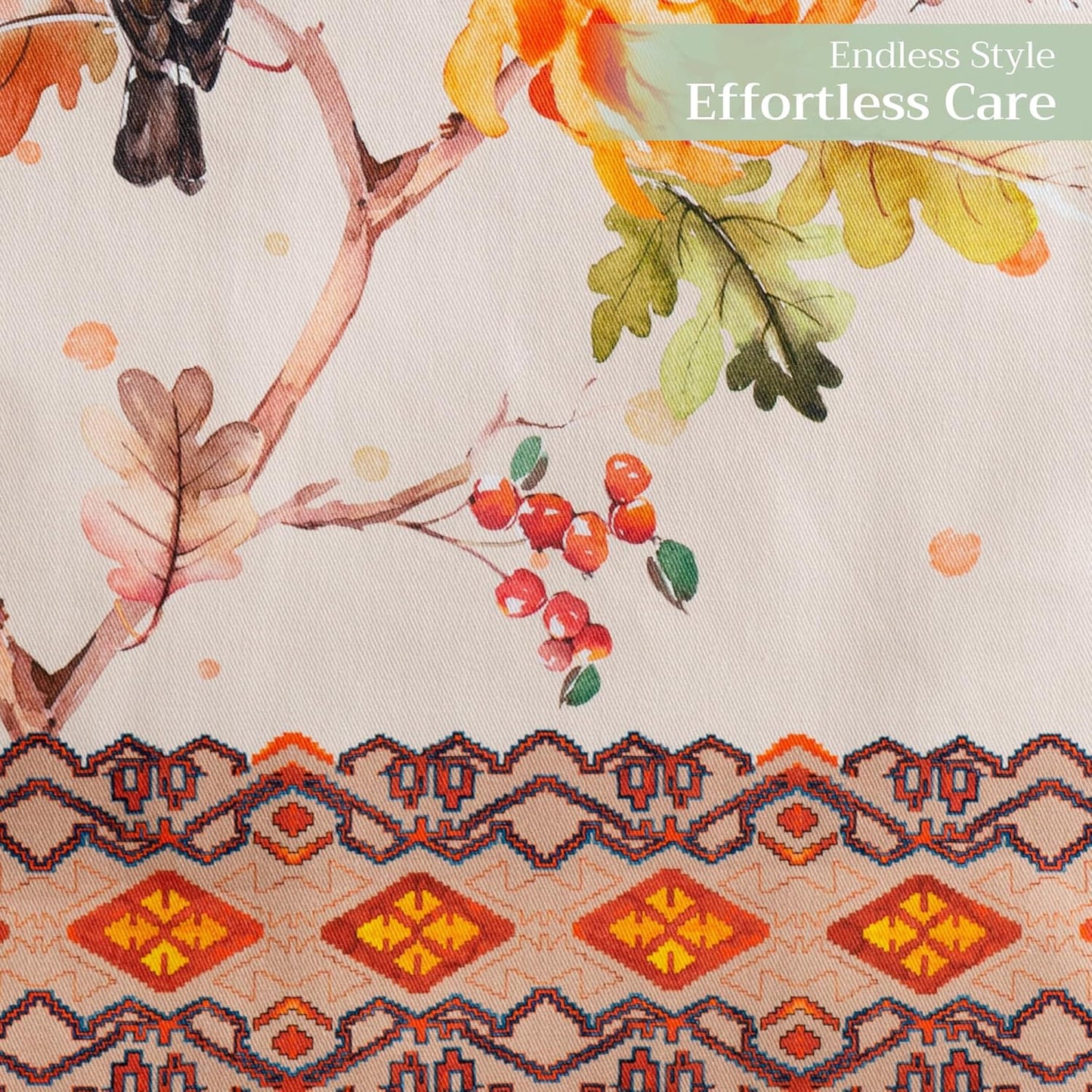 Maison d' Hermine Table Runner 100% Cotton Single Layer Table Runners 108 inches Long for Thanksgiving Christmas Decorations Home Kitchen Dining Party Wedding (Kelim - Prairie, 14.5" x 108")