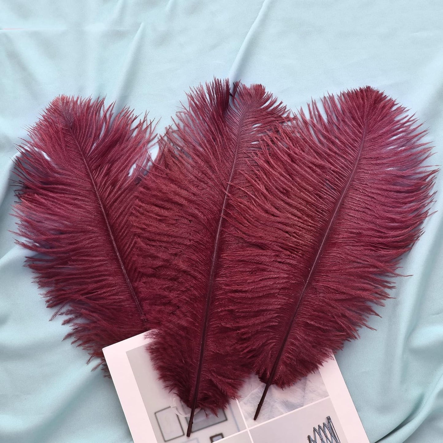 Ballinger Burgundy Ostrich Feathers Bulk - 12Pcs 12-14inch Feathers for Party Centerpieces, Flower Arrangement and Home Decor(Burgundy)