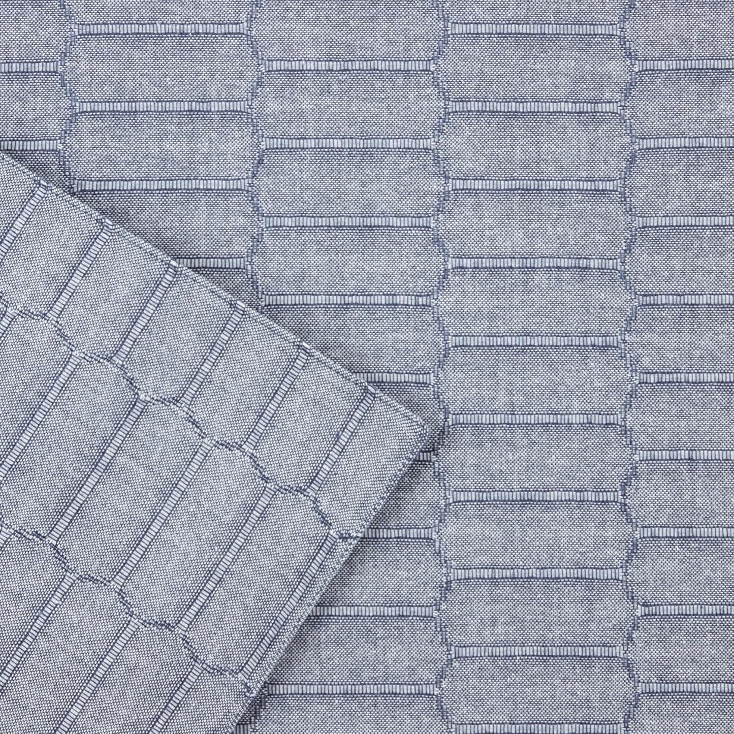 Martha Stewart Honeycomb Modern Farmhouse Reversible Table Runner, Blue, 15"x72"