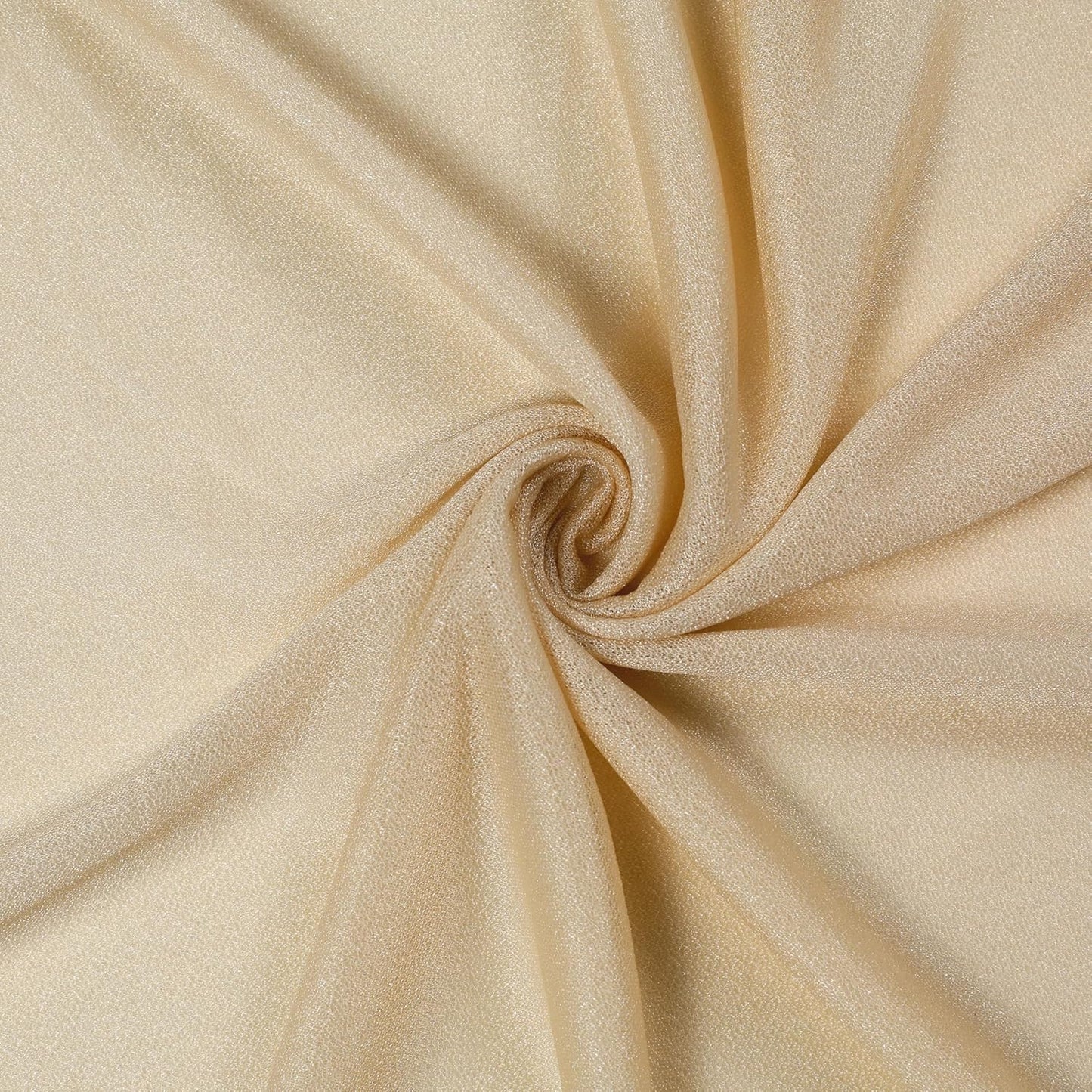 VDS Pack of 1 Panel (30 Inch X 30 Feet) Wedding Arch Draping Fabric Sheer Chiffon Fabric Drapery for Wedding Ceremony Reception Swag Backdrop Canopy Chuppah ARBO Altars Decoration (Champagne)