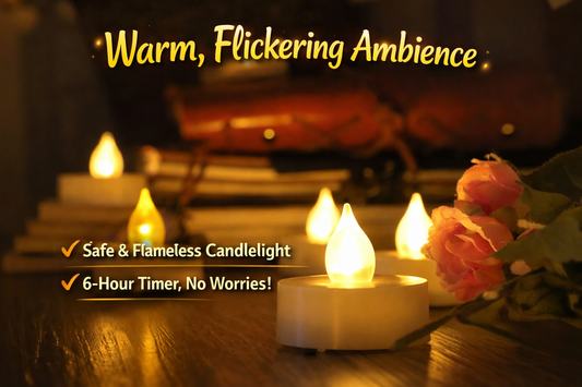 Winter Party Glow Without the Worry: How Timer Flameless Tea Lights Make Holiday Hosting Effortless (and Venue-Friendly)