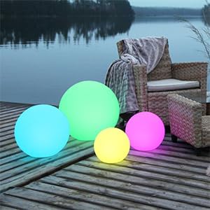 16-inch LED Globe Orb Light, Rechargeable Glowing Ball Light w/Remote, Dimmable RGB Color Changing Glowing Orb for Kid Adult, Waterproof Light Up Ball Night Light Mood Lamp for Home Garden Patio Party