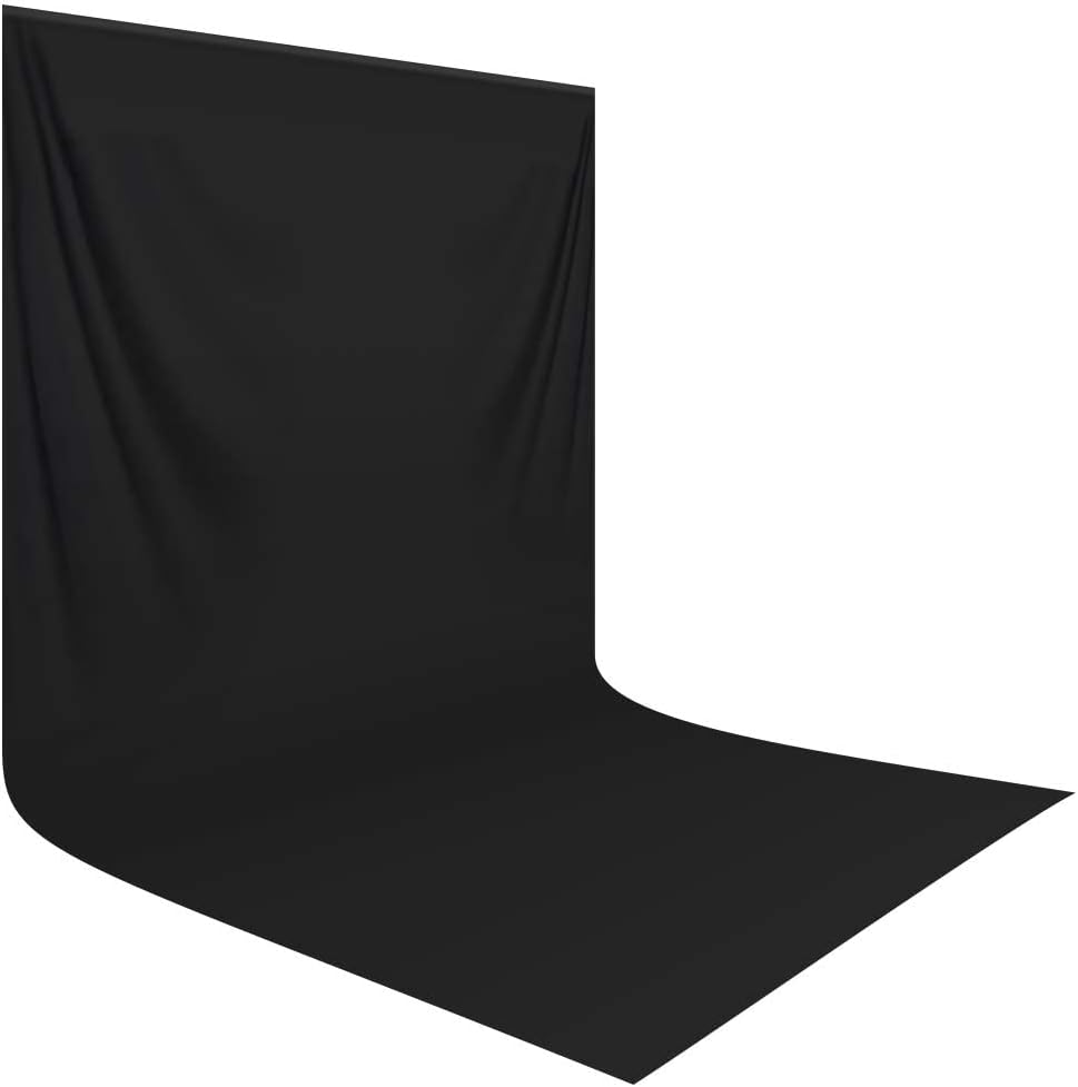 HEMMOTOP Black Backdrop Background,10x20 ft Black Screen for Photoshoot, Photo Backdrop Cloth for Party, Photography, Photo Video Studio and Television (Backdrop only)