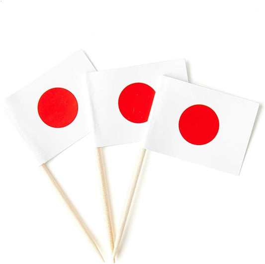 Japan Flag Japanese Flag, Small Mini Japan Toothpick Flags for Food, Cupcakes, Cocktails, Appetizers, Bar Party Decorations