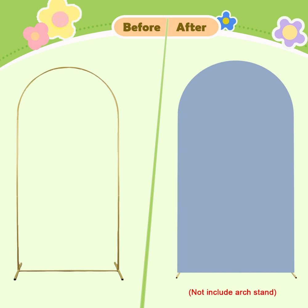 Dusty Blue Arch Cover 4ft Arch Spandex Cover for Metal Arch Backdrop Stand Wedding Arch Backdrop Cover Chiara Wall Covers Balloon Arch Covers Stretchy Bakcdrop for Baby Shower Wedding Decor
