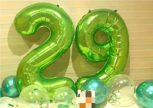 Big 40 Inch Light Green 2 Number Balloon Birthday Decoration, 2026 Light Green Number 2 Helium Balloons 12 20 22 23 24 26 28 32 42 Celebration, Boy Girl Baby Anniversary Party Graduations Supplies