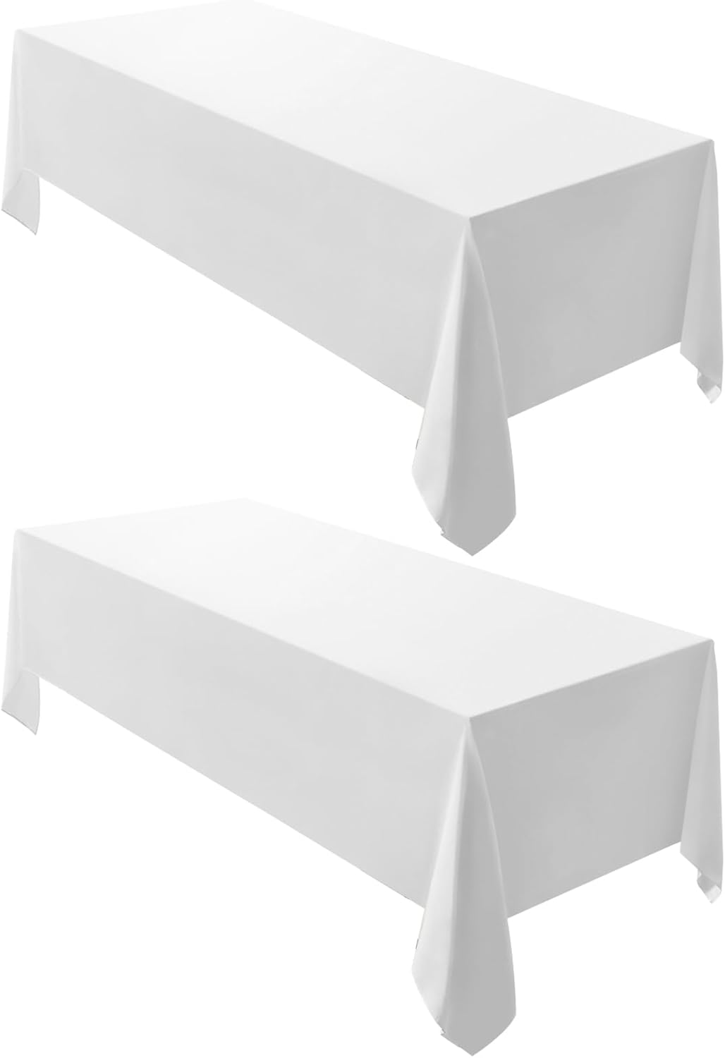 Surmente 2 Pack White Rectangle Tablecloth 60 x 102-inch Rectangular Polyester Table Cloth for Weddings, Banquets, or Restaurants