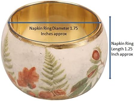 Gorgeous Beautifully Handcrafted Eye Catching Floral Petals Patterns Large Size Gold Color Party Dining Table Napkin Holders (Set of 6)