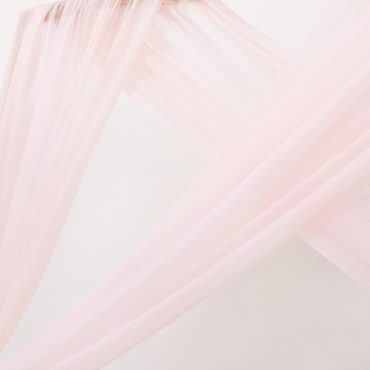 MLMC Blush Pink Wedding Arch Draping Fabric 1 Panel 29" x 20 FT Extra Long Gauze Drapes Sheer Backdrop Curtains 6.6 Yards Airy Outdoor Drapery Panels for Wedding Baby Shower Birthday Decor
