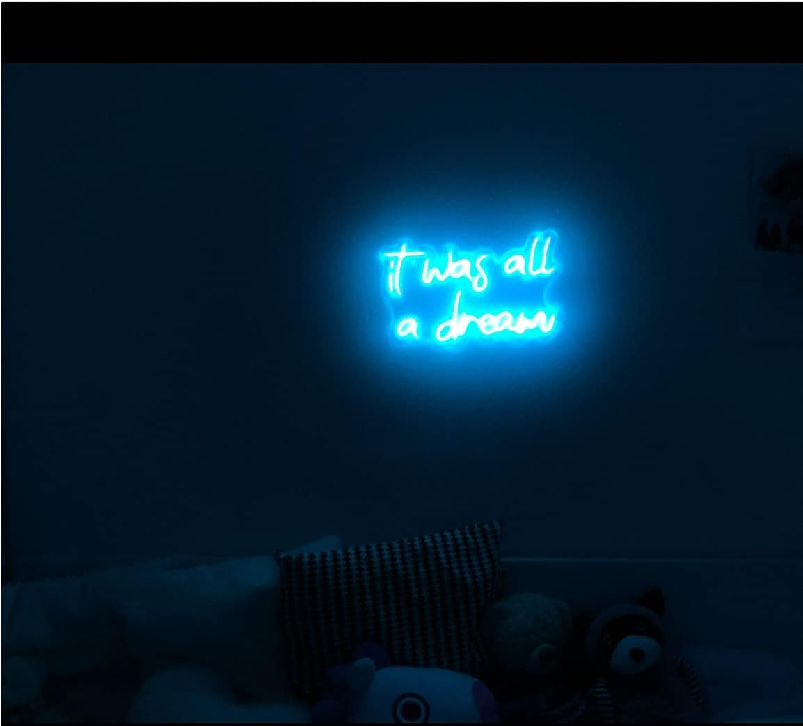 Ulalaza LED Neon Sign Night Light for Wall Party Décor Bedroom Room Bar Wedding Home Birthday Art Decoration Christmas with USB Chain Light modulator 5v (lets party blue)