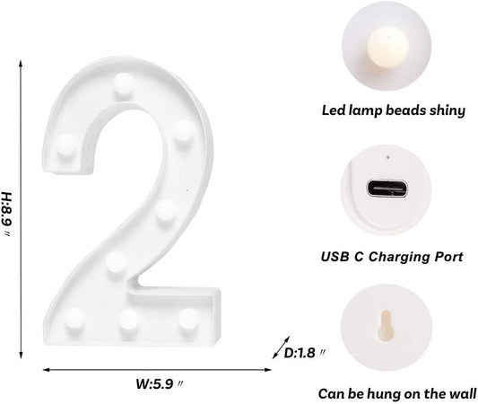 Foaky Rechargeable LED Letter Lights Sign Marquee Light Up Letters Sign for Night Light Wedding/Birthday Party Christmas Lamp Home Bar Decoration (2)