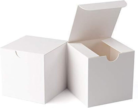 GEFTOL Small White Gift Box - 100 Pack, 3x3x3 inches, Foldable Paper Box for Bridesmaids, Proposals, Birthdays, Parties, Christmas