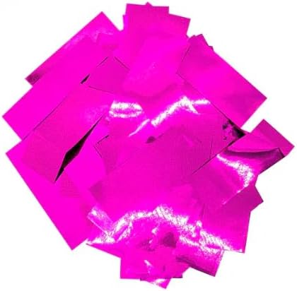 Fluttering Pink Mylar Shiny Foil Metallic Confetti – Rectangular Light-Weight and Slow-Falling Party Confetti for Cannon and Launcher use – Best for Celebrations - 1 lb, 16 oz