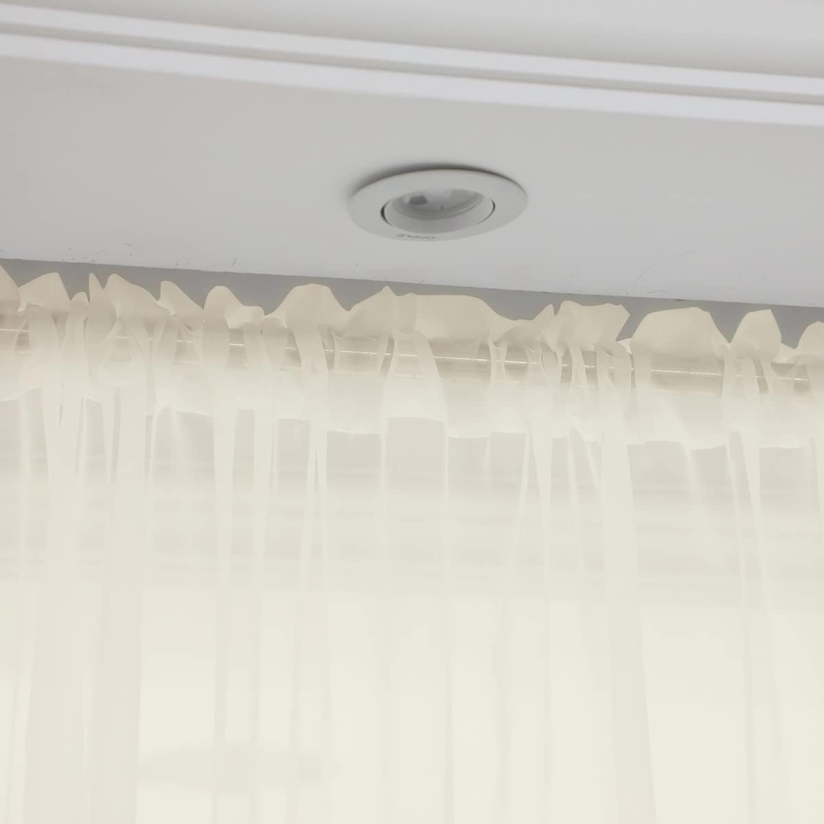 Window Beige Sheer Curtains 84 Inches Long 2 Panels Sheer Curtain Basic Rod Pocket Panel for Bedroom Children Living Room Yard Kitchen (Beige, 52" W x 84" L | 2 pcs)