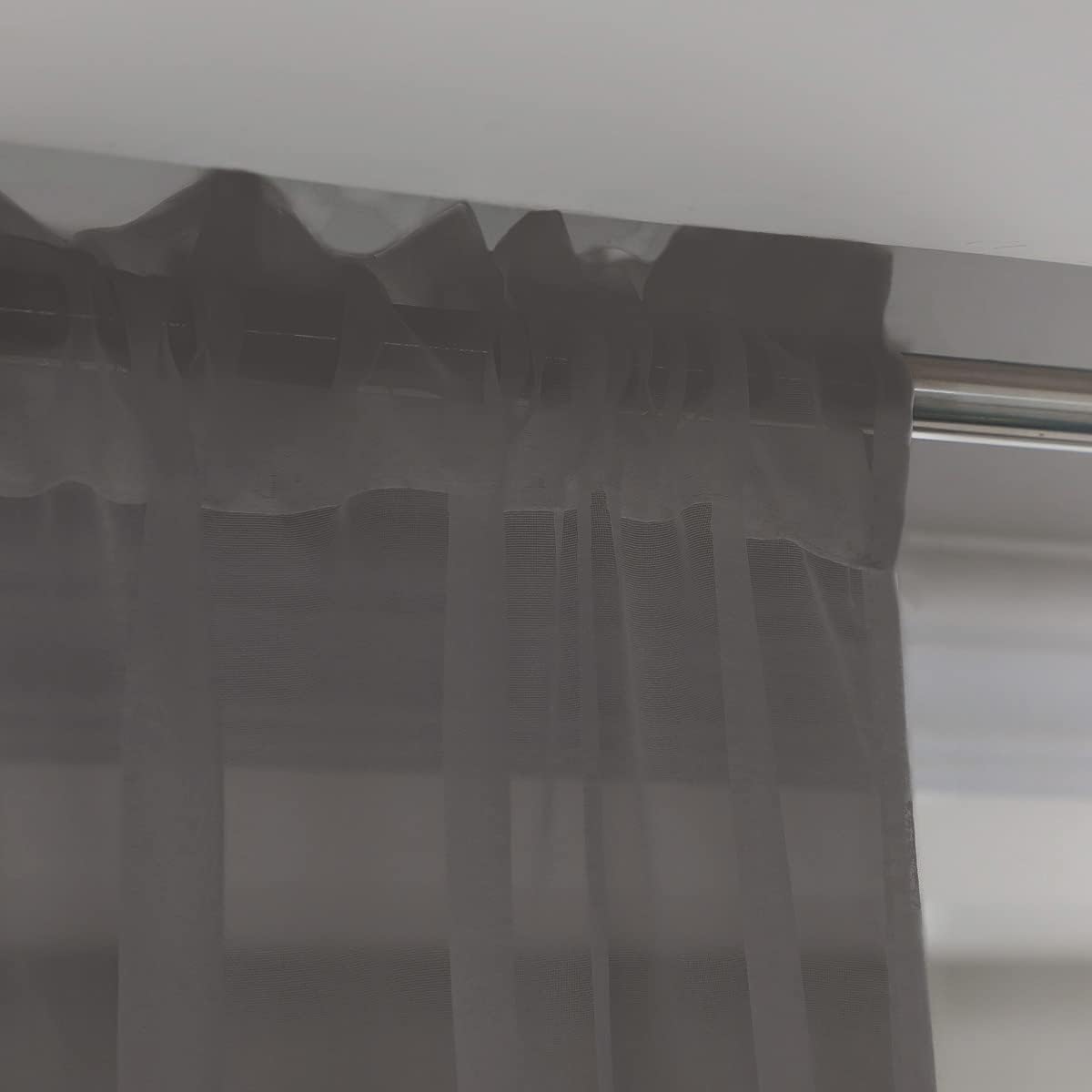 Window Dark Gray Sheer Curtains 72 Inches Long 2 Panels Sheer Curtain Basic Rod Pocket Panel for Bedroom Children Living Room Yard Kitchen (Dark Gray, 52" W x 72" L | 2 pcs)