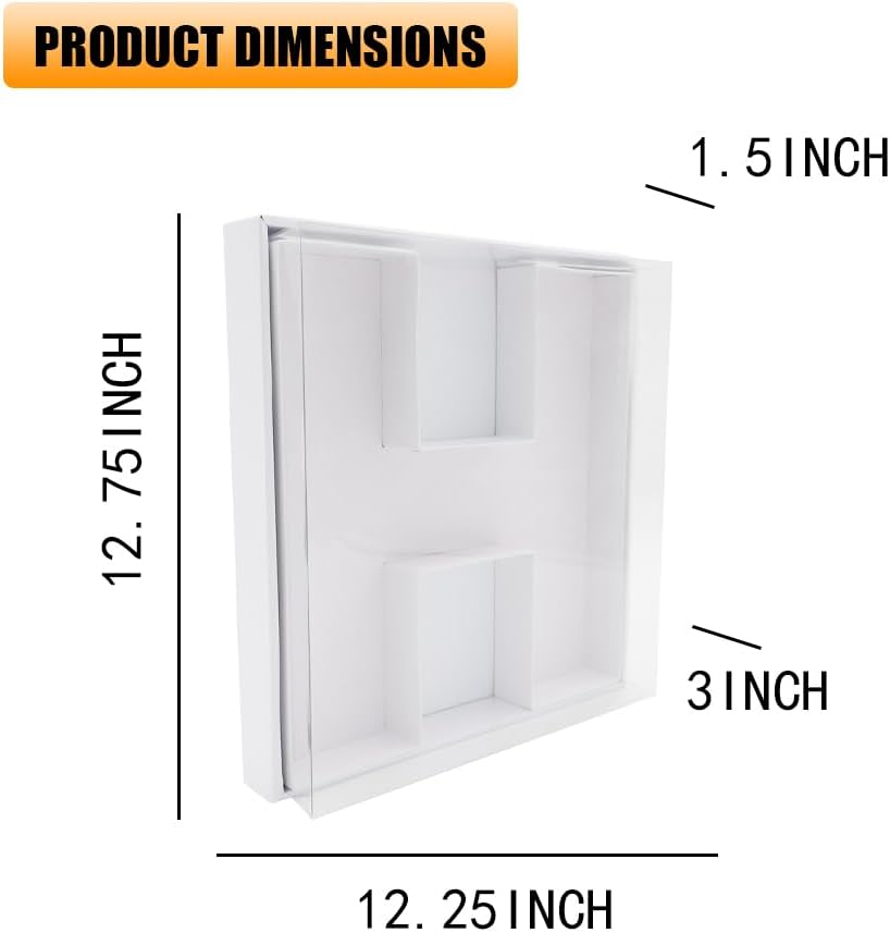 12" Fillable Cardboard Letter Charcuterie Gift Cupcake Box With Cover Sweets Packaging (H)