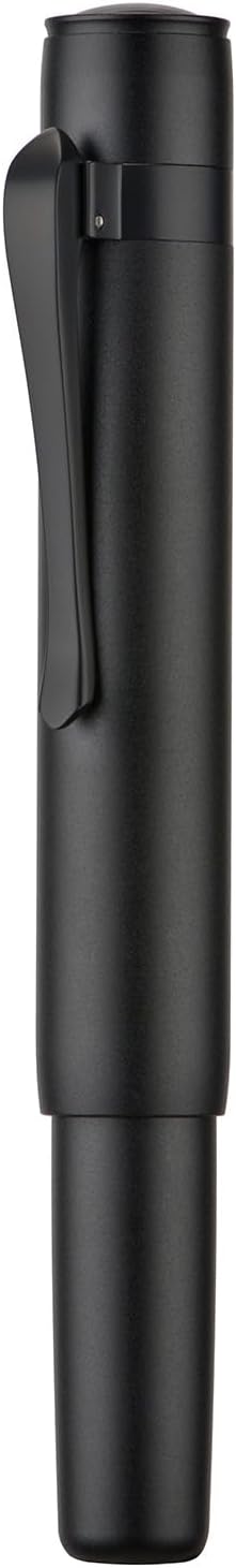 Hongdian M2 Black Forest Mini Fountain Pen, Long Blade Nib & Sleek Shape Aluminium Short Pocket Travel Pen (Matte Black)