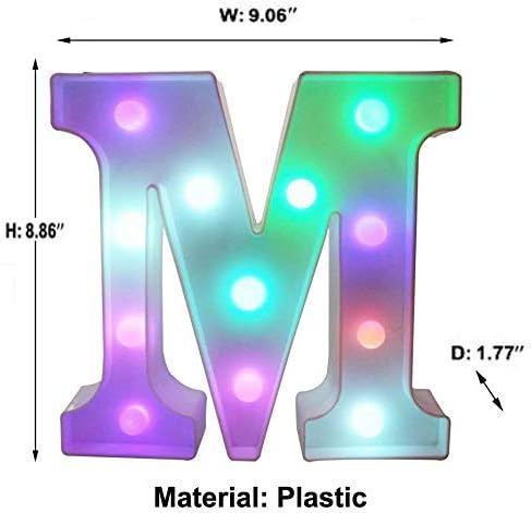 Pooqla Colorful LED Marquee Letter Lights with Remote – Party Bar Letters with Lights Decorations for The Home - Multicolor M