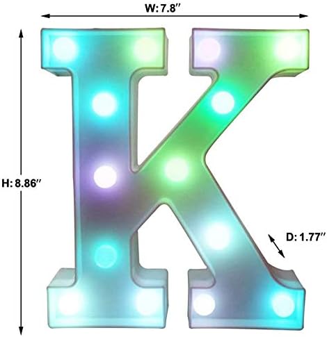 Pooqla Colorful LED Marquee Letter Lights with Remote – Light Up Signs Party Bar Letters Decorations for The Home - Multicolor K