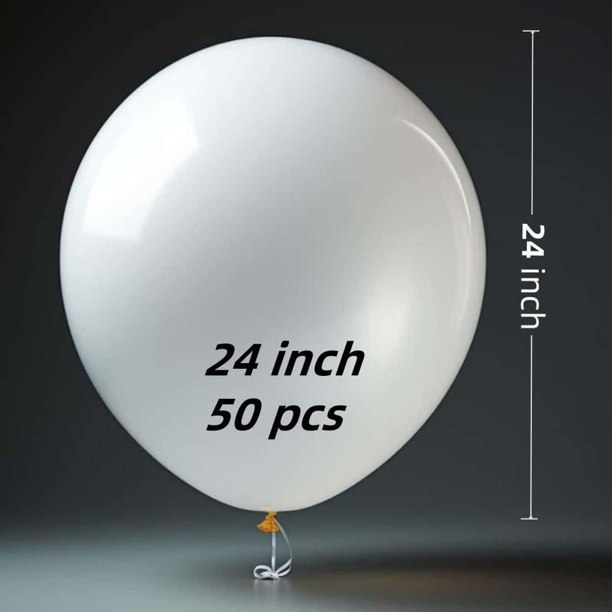 50 Pack White Balloons 24 Inch White Latex Party Balloon for Wedding, Birthday, Baby Shower and More