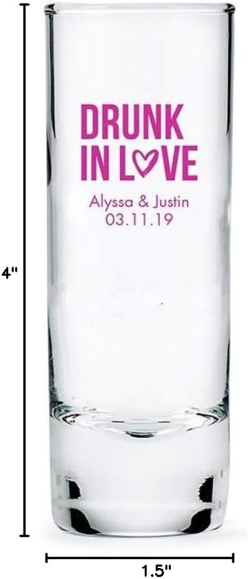 WEDDINGSTAR Personalized 2.5oz Tall Shot Glass Customizable Full Color Print - 36 pack