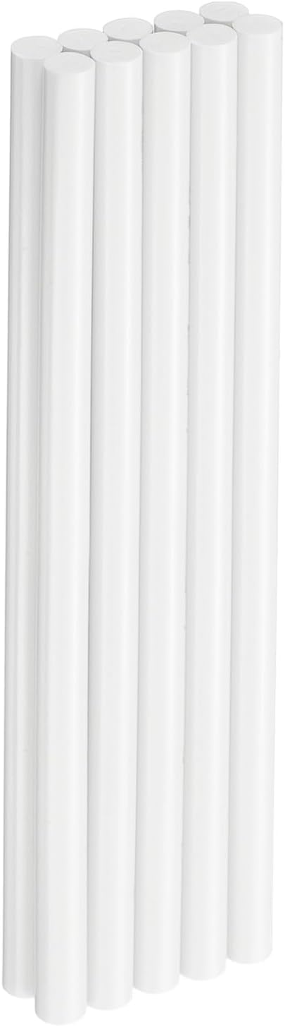 HARFINGTON 10pcs Hot Glue Sticks 0.43" Dia x 9.84" Long EVA Mini Hot Melt Adhesive Glue Stick for Hot Melt Gun Wood Plastic Glass Flowers Fabrics Foam, White