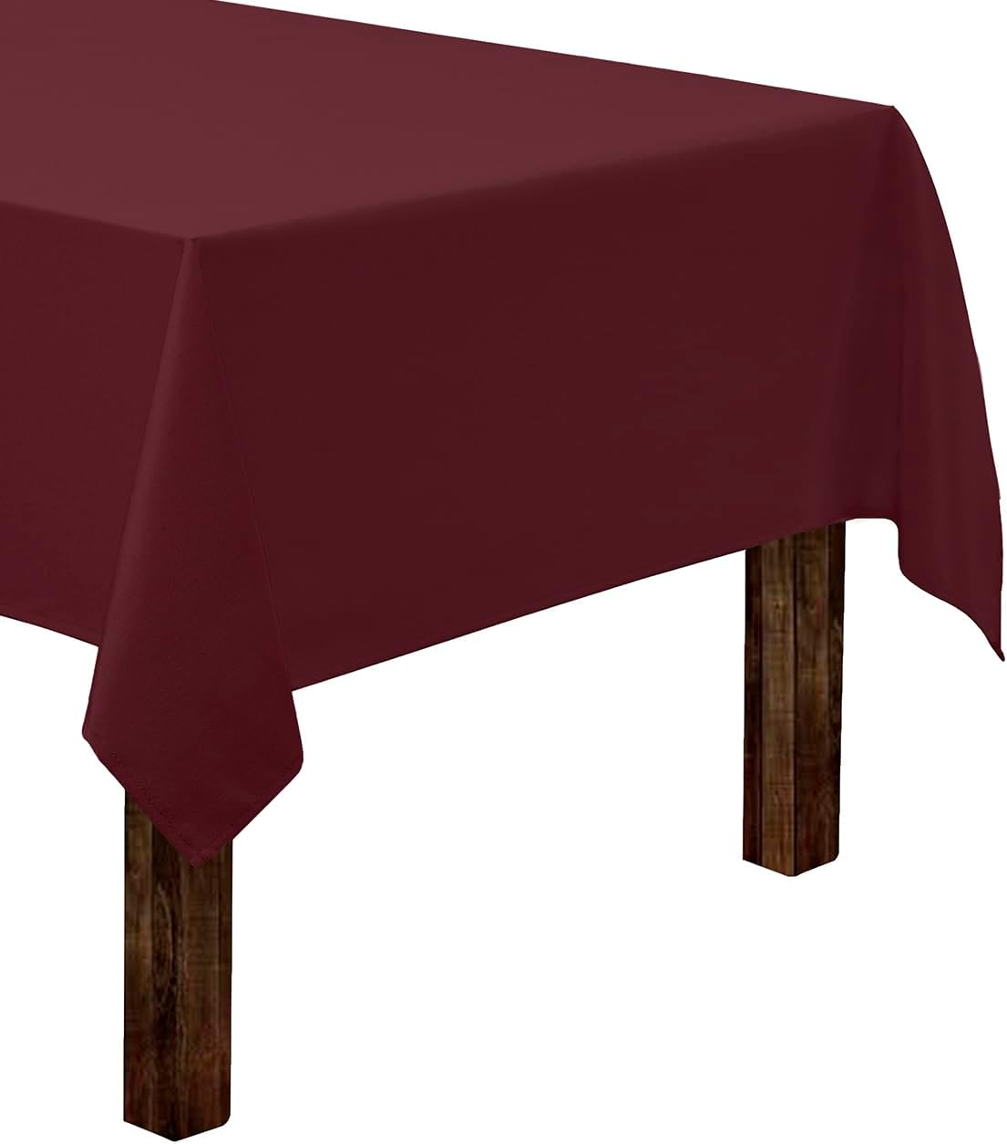 Gee Di Moda Rectangle Tablecloth - 60 x 102 Inch Burgundy Table Cloth for 6 Foot Rectangle Table - Heavy Duty Washable Fabric - for 6 Ft Buffet Table, Holiday Party, Dinner, Wedding & Baby Shower