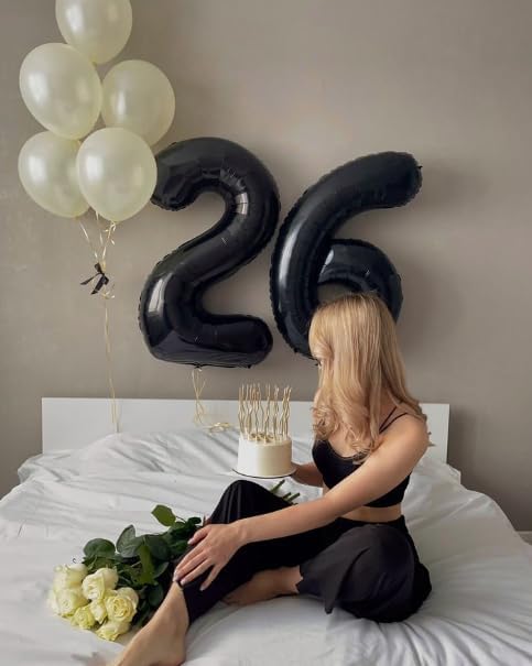 Black Number 60 Balloon 40 Inch Birthday Decorations, Anniversary and Graduation Party Supplies