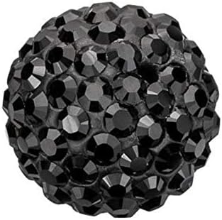 50pcs Adabele Grade A Suncatcher Crystal Rhinestone Pave Loose Beads 8mm Jet Black Polymer Clay Disco Ball Spacers Compatible with Shamballa All Craft Jewelry Making DB8-23