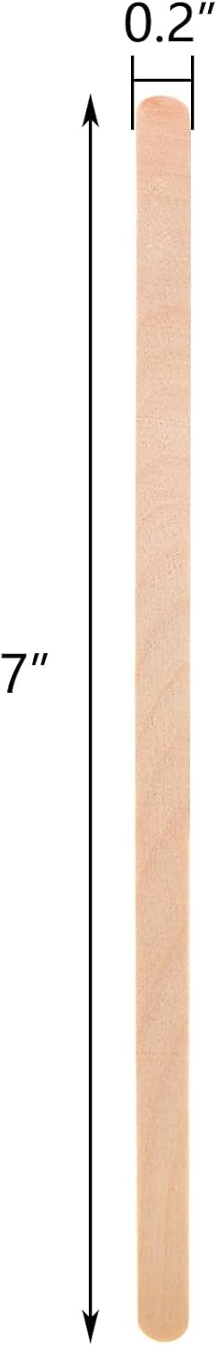 Hedume 1500 Pack Wooden Coffee Stirrers, 7" Disposable Stir Sticks, BPA Free Biodegradable Round-End Beverage Stirrers, Natural Birch Wood Wooden Stir Sticks for Coffee & Cocktail