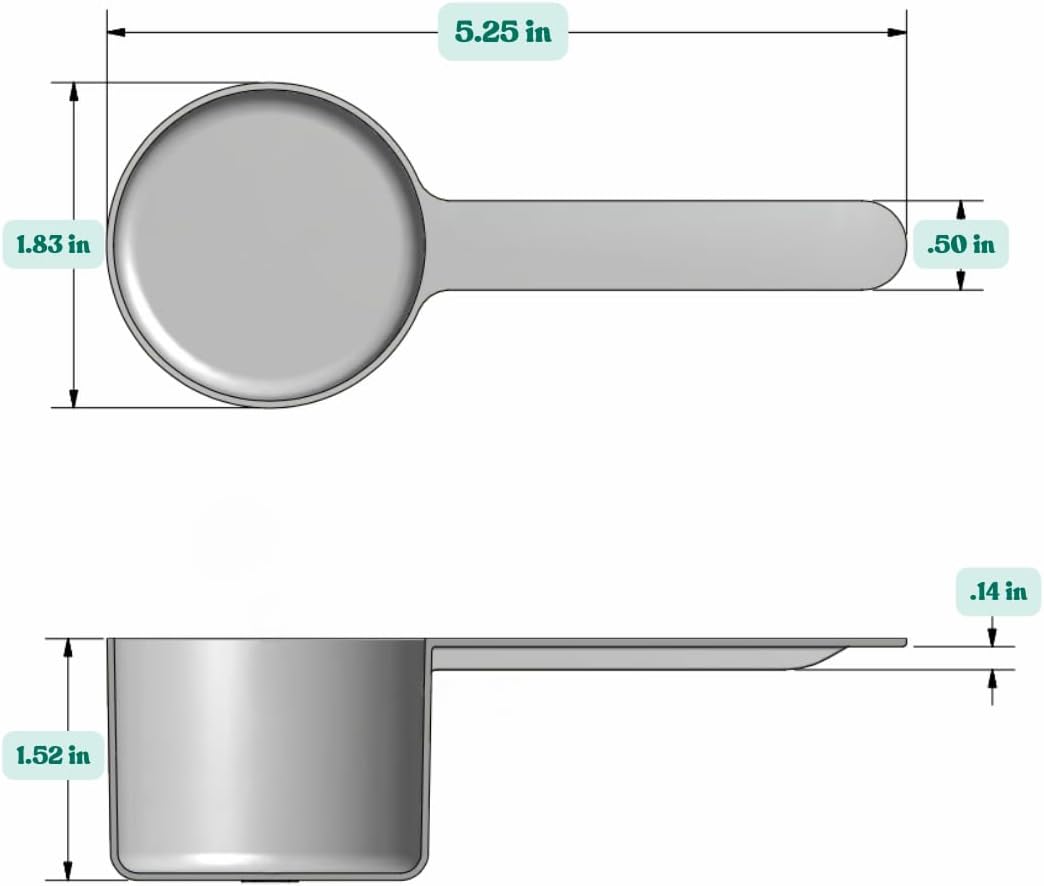 55 mL (55 CC | 1.86 Oz.) Long Handle Scoop for Measuring Coffee, Pet Food, Grains, Protein, Spices and Other Dry Goods (Pack of 100)