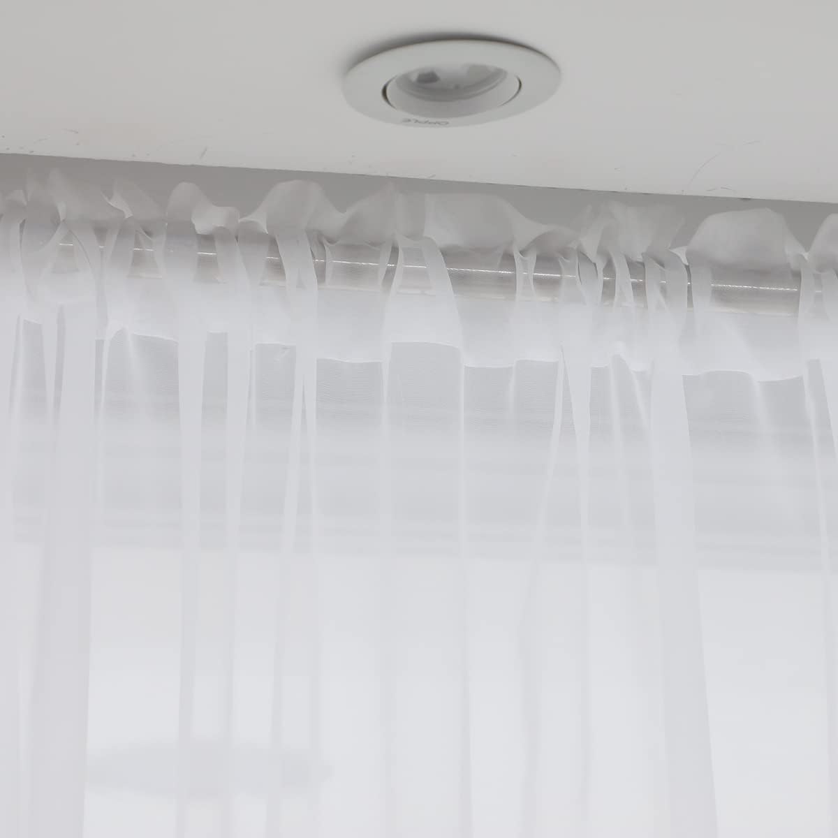 Window White Sheer Curtains 63 Inches Long 2 Panels Sheer White Curtains Basic Rod Pocket Panel for Bedroom Children Living Room Yard Kitchen (White, 52" W x 63" L | 2 pcs)