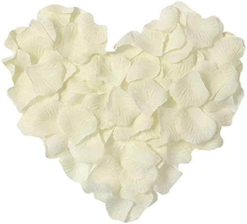 ocharzy 1000 PCS Rose Petals Fake Rose Petals for Romantic Night, Wedding Flower Decoration, Party, Events (Cream)