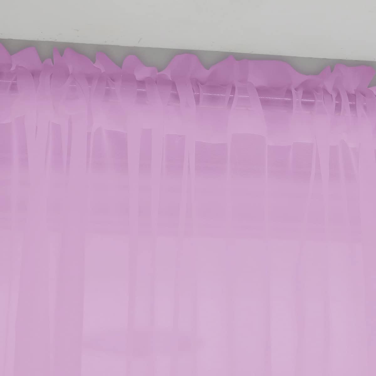 Window Pink Sheer Curtains 95 Inches Long 2 Panels Sheer Curtain Basic Rod Pocket Panel for Bedroom Children Living Room Yard Kitchen (Pink, 52" W x 95" L | 2 pcs)