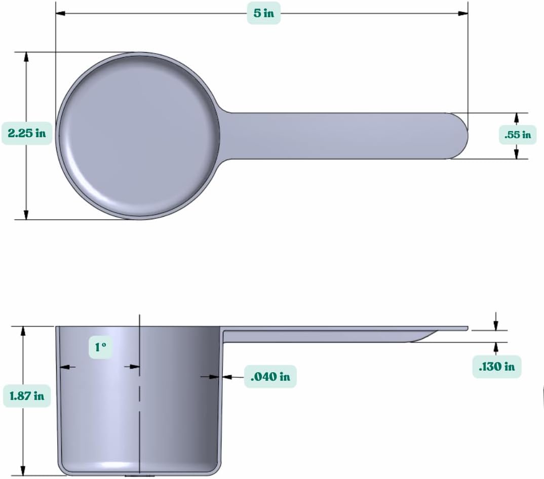 106 mL (106 CC | 3.58 Oz.) Long Handle Scoop for Measuring Coffee, Pet Food, Grains, Protein, Spices and Other Dry Goods (Pack of 100)