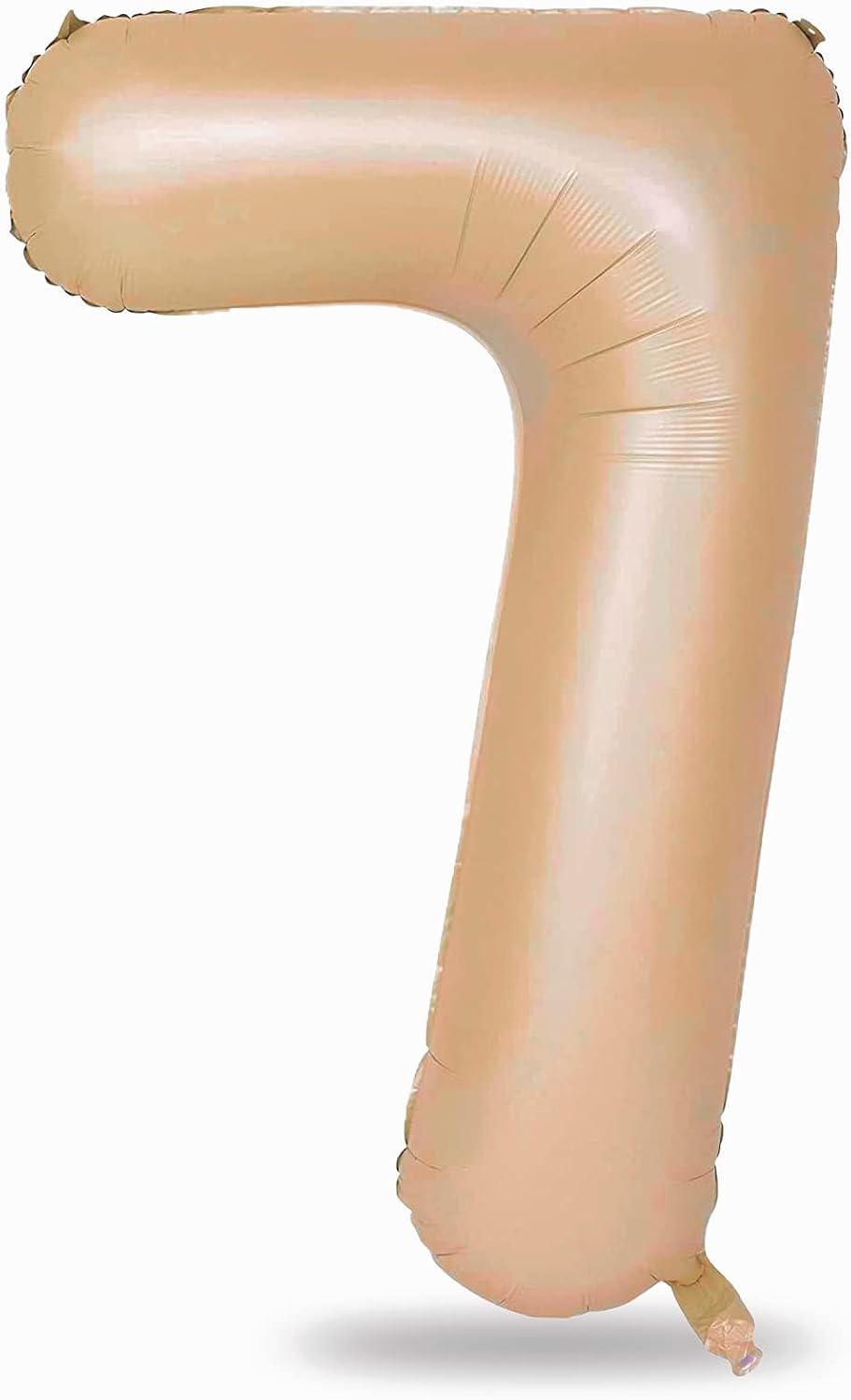 40 Inch Apricot Foil Balloon Number 7, Giant Self Inflating Nude Number Balloons 0-9 Digital Helium Balloons Set for Girls Boys 7th Birthday Anniversary Baby Shower Party Decorations Supplies
