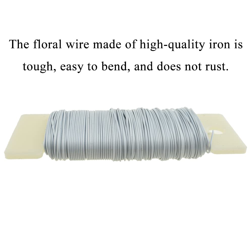 HAHIYO 22Gauge White 1Roll Total 38Yards(115Feet) Metal Floral Wire Flexible Paddle Wire Florist Wire Garden Wire for Crafts Christmas Wreaths Tree Flower Arrangement Bouquet Wrapping Wedding DIY
