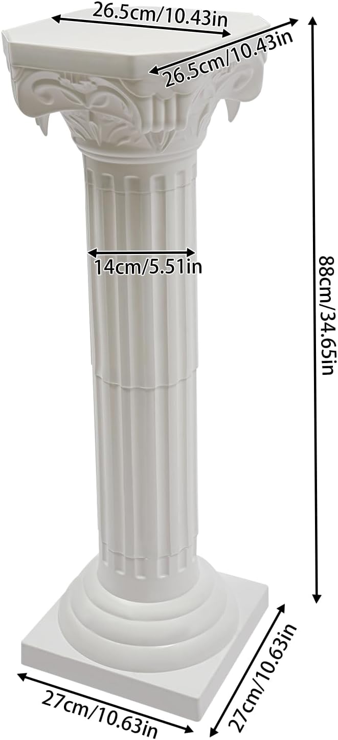 Roman Pillars Decoration Party Flower Pot Columns Set 4Pcs Decor Pedstal Stand 34.65in Flower Floral Wedding Party Event Road Decorative Columns (34.65in 4Pcs Style3)