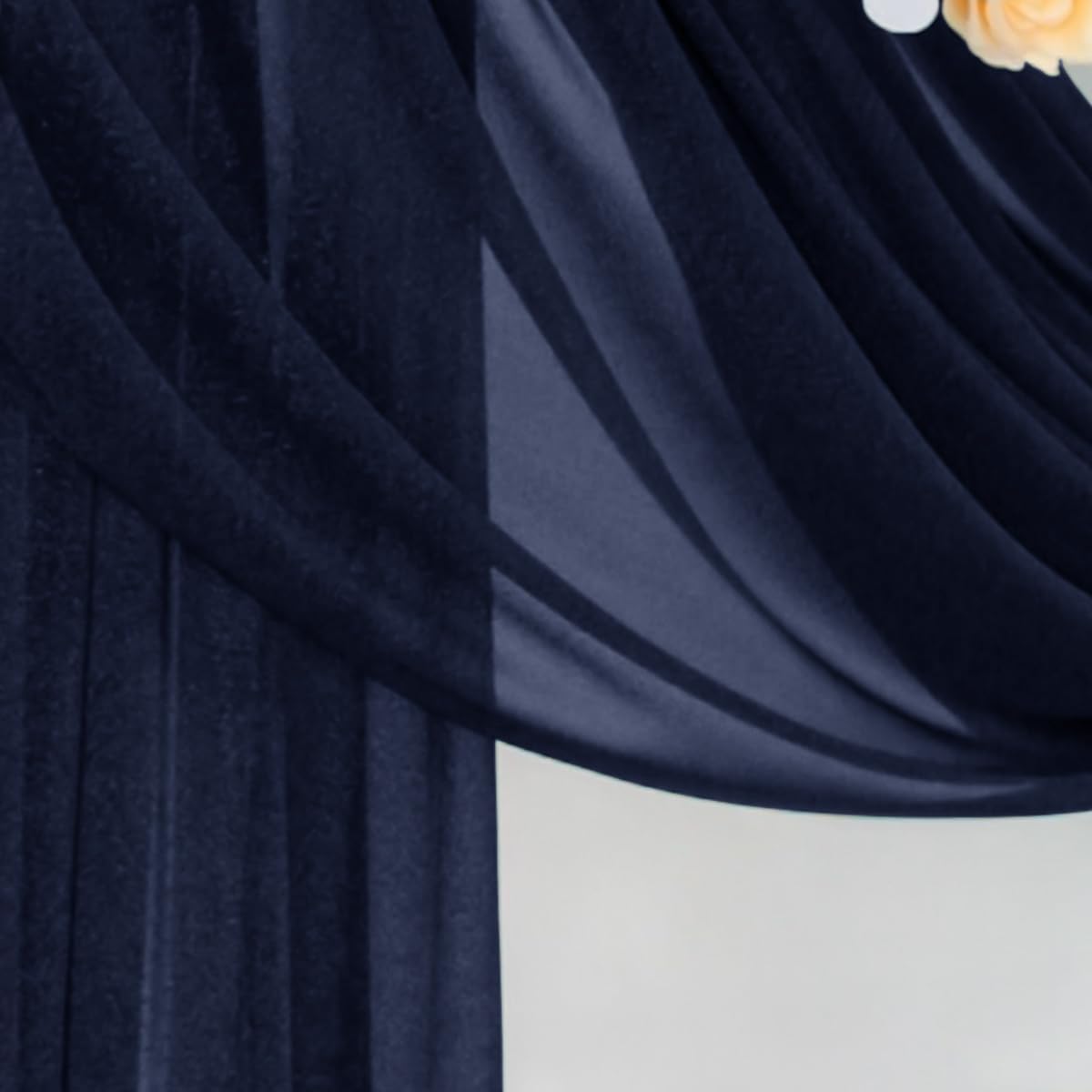Navy Blue Wedding Arch Draping Fabric 4 Panels 29" x 20 FT Navy Wedding Drapes for Backdrop Sheer Curtain Drapes for Romantic Bridal Baby Shower Ceremony Birthday Party Fall Outdoor Events