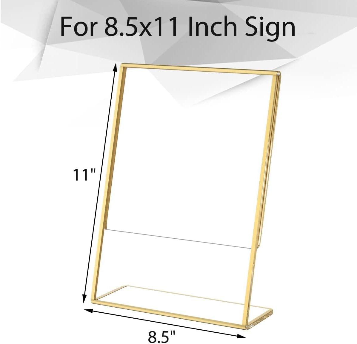 NIUBEE 8.5 x 11 Gold Frames, 6 Pack Acrylic Slanted Back Gold Picture Frames for Signs, Menu, Flyer and Art Display, Perfect for Wedding, Party, Event, Shop