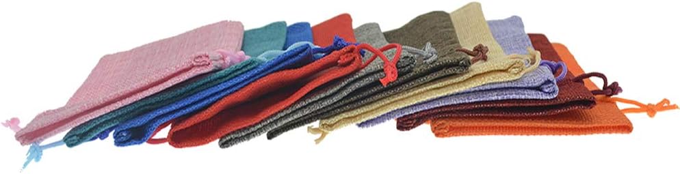 20pcs Burlap Favor Bags, 5x7 Inch Drawstring Linen Jewelry Bags for Christmas Wedding Party Gifts Storage Pouches - Mixed Color