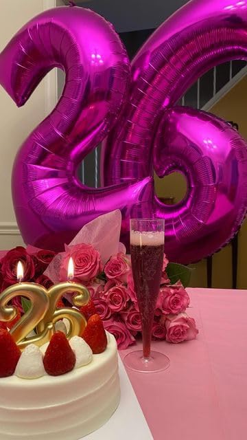 2026 Rosy Purple 40 Inch Mylar Foil Number 6 Balloon, Birthday Balloons for 6 16 Boy Girl Party Decorations Supplies,Rosy Purple Big Helium Balloon Numbers for 26 36 46 60 Men Women Anniversary