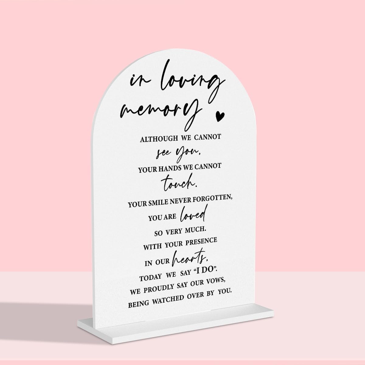 Wedding Memorial Sign Rustic Wedding White Acrylic Gift Table Sign for Ceremony and Reception, Acrylic Memorial Signs Gifts for Marriage Reception Signs